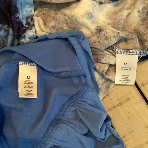 LOGO by Lori Goldstein TIe Dye 3 Piece Set 2 Tanks & Cardigan Twilight Blue M - Picture 14 of 16